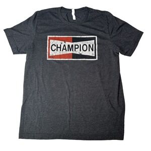 Champion Retro Brad Pitt Movie Gray T Shirt Mens Large Cotton‎ Blend